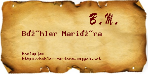 Böhler Marióra névjegykártya